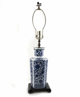 Appraisal: Chinese Porcelain Table Lamp Chinese blue and white porcelain table