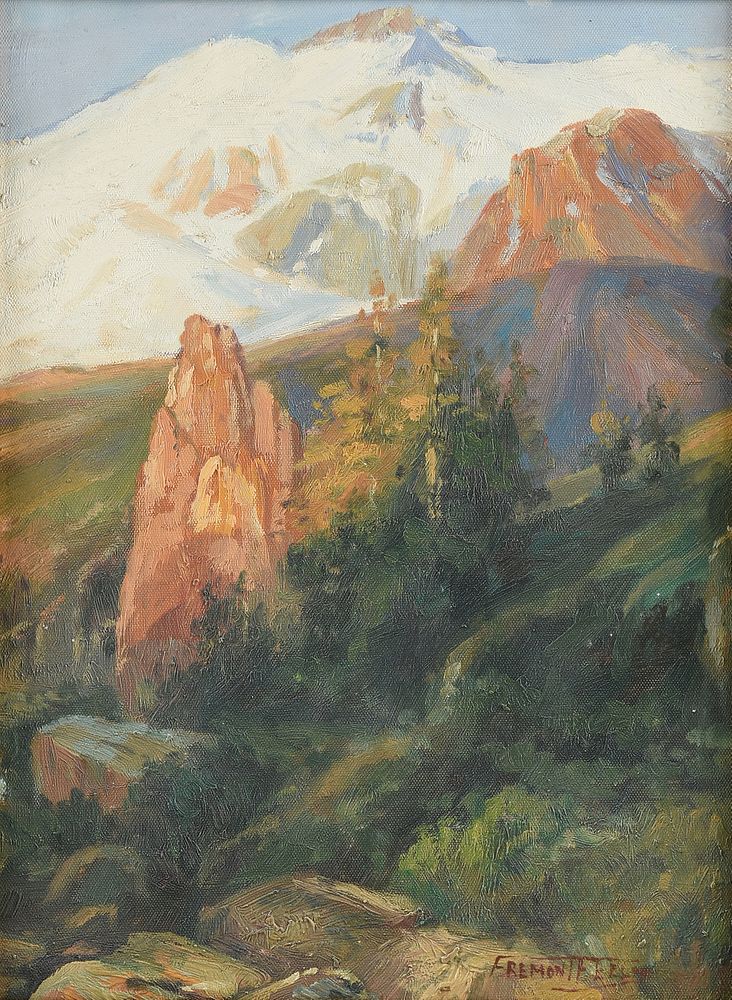 Appraisal: FREMONT ELLIS American - A PAINTING Snowy Mountain Landscape in