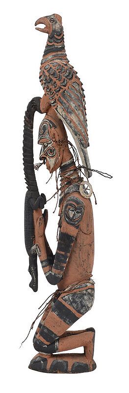 Appraisal: Papua New Guinea Carved and Polychrome Figure th century probably