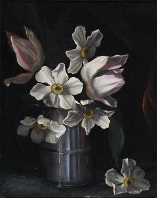 Appraisal: A P Swan th Century Still life of narcissi in