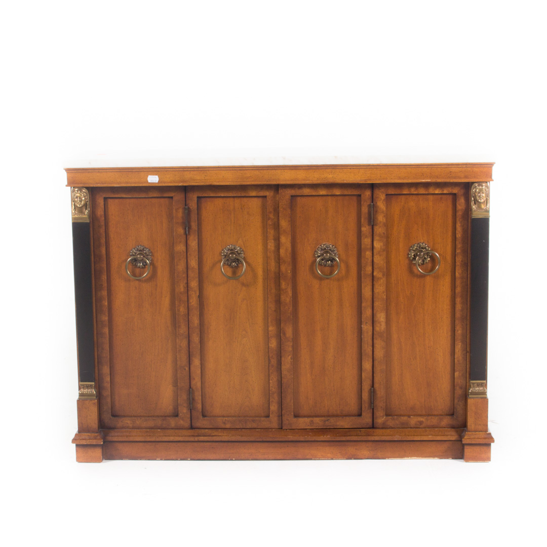 Appraisal: Neoclassical style marble top side cabinet