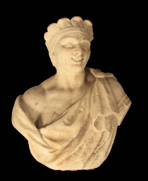 Appraisal: A contemporary marble bust of a Roman jester height in