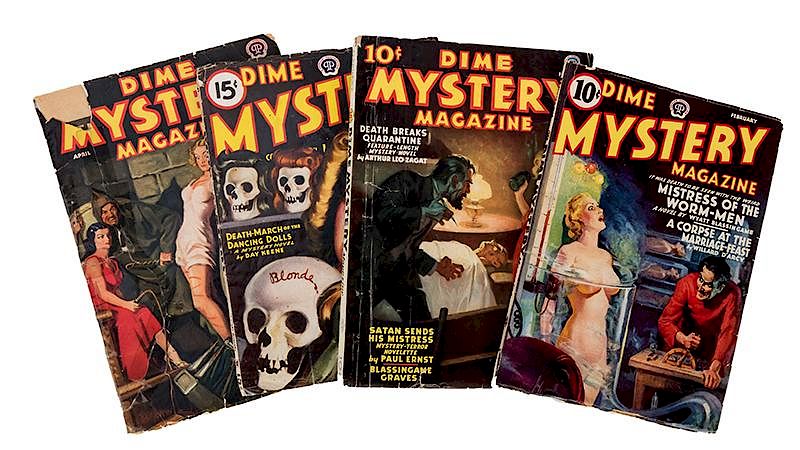 Appraisal: Dime Mystery Magazine Lot of Four Magazines Dime Mystery Magazine