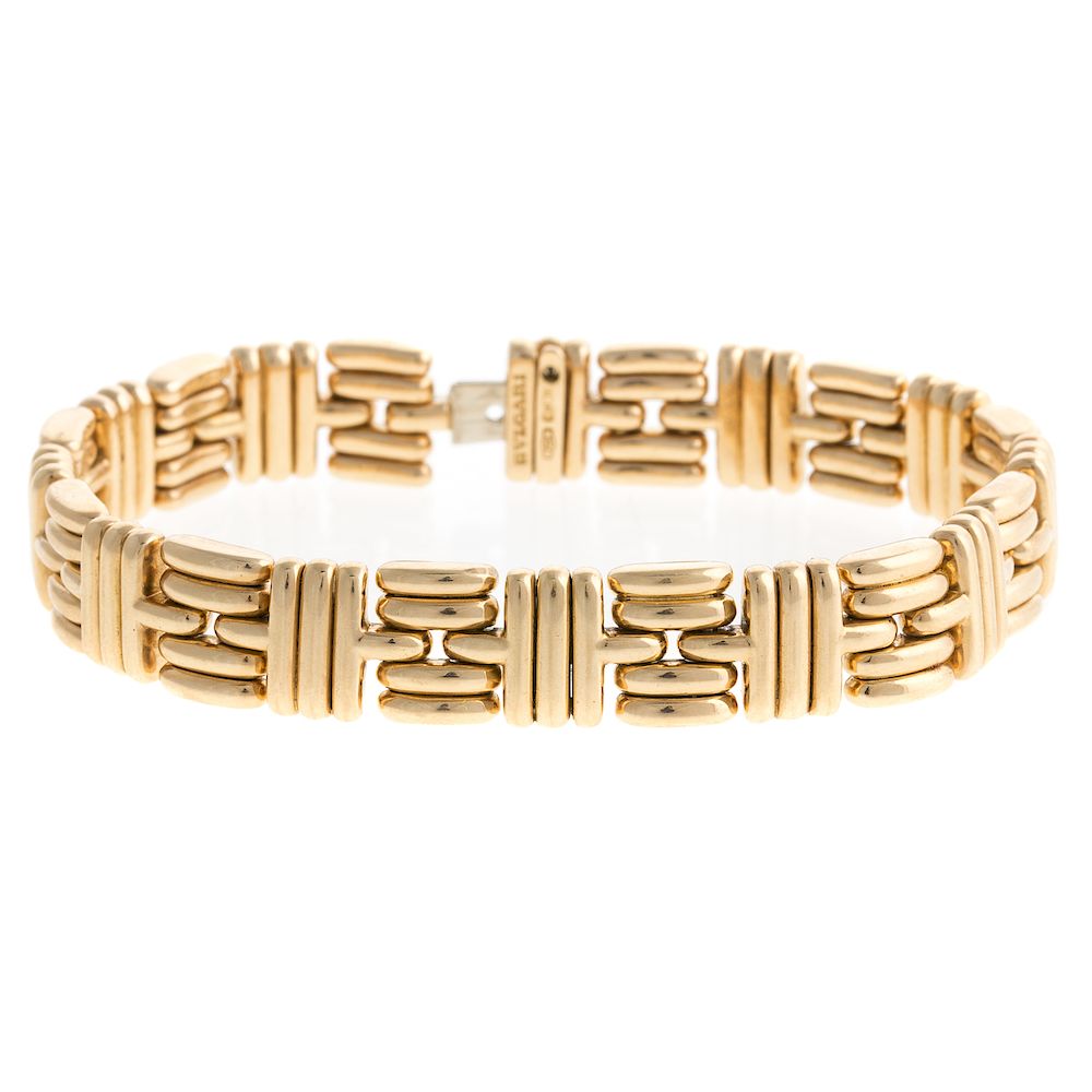 Appraisal: A Ladies K Geometric Link Bracelet by Bvlgari K yellow