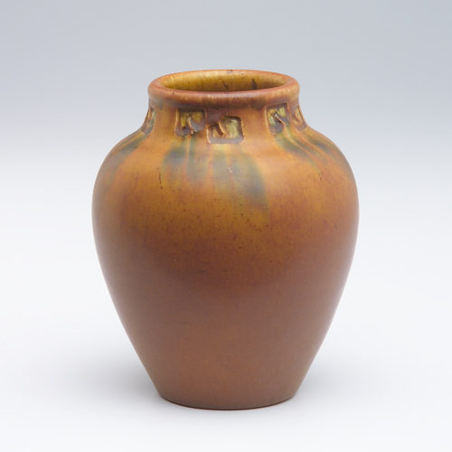 Appraisal: ROOKWOOD Carved Matte bulbous vase by William Hentschel with an