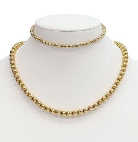 Appraisal: lot of Estate kt yellow gold beaded jewelry including necklace