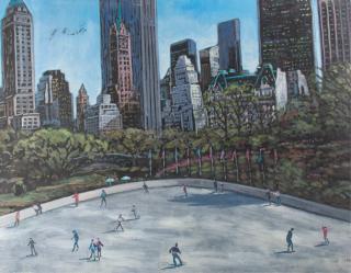 Appraisal: Evelyn Metzger New York Central Park Oil on Panel Evelyn