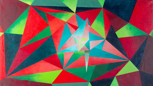 Appraisal: Dan Wiesendanger American b Triangles in Red and Green No