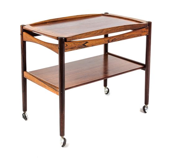 Appraisal: Sale Lot A Danish Rosewood Bar Cart the shaped lift-off