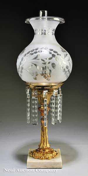 Appraisal: An American Gilt Bronze Solar Lamp attributed to H N