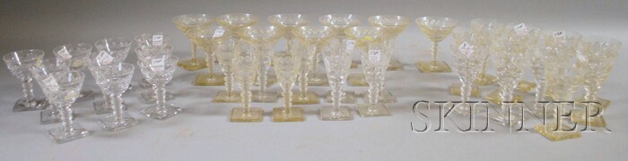 Appraisal: Forty-piece Hawkes Colorless Cut Glass Stemware Set including nine wines