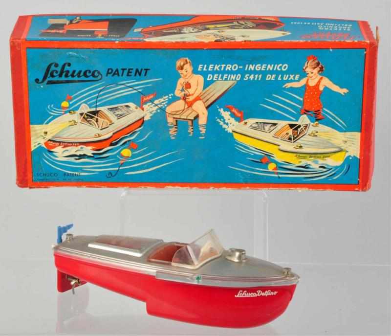 Appraisal: Plastic Schuco Boat Battery-Operated Toy German Marked Delfino on front