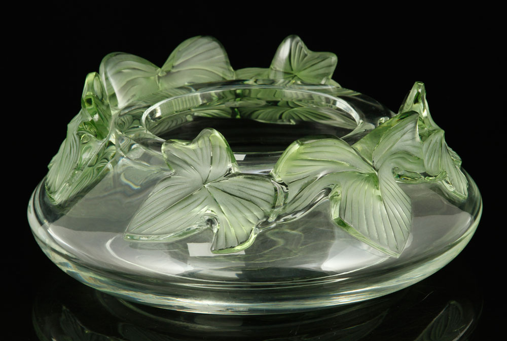 Appraisal: - Lalique Ivy Leaves Bowl Lalique clear and green ivy