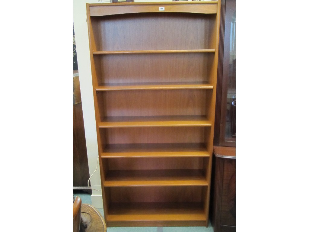 Appraisal: Pair of tall modern open bookcases