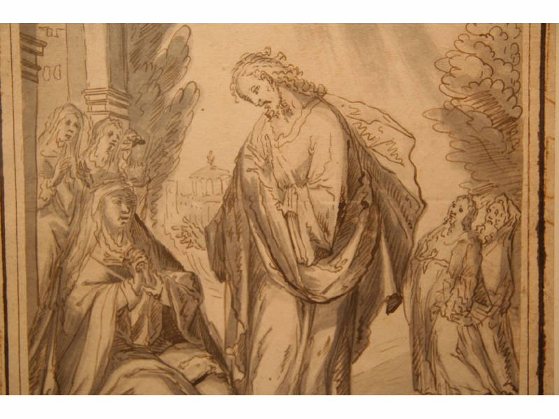 Appraisal: FLEMISH SCHOOL TH CENTURY CHRIST'S FAREWELL TO HIS MOTHER pen