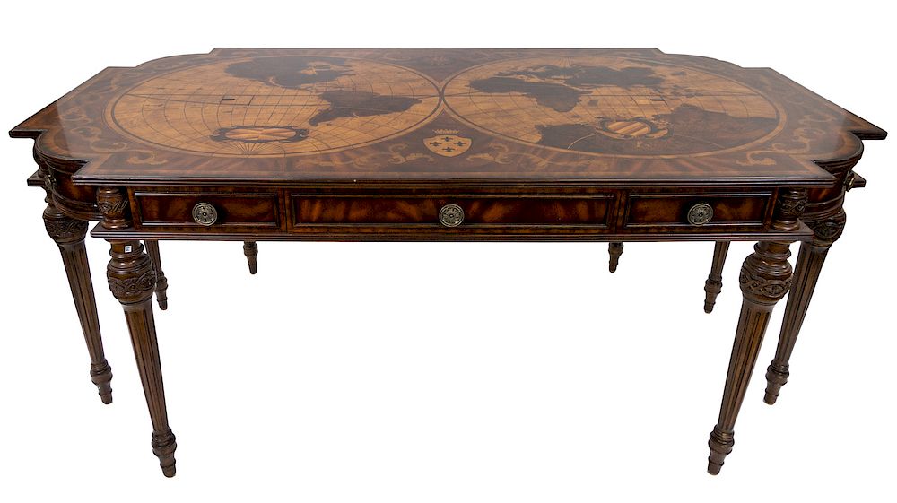 Appraisal: A MAITLAND-SMITH TABLE A MAITLAND-SMITH TABLE with pair of world