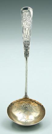 Appraisal: Gorham sterling ladle Fontainbleau pattern gilt bowl with bright-cut engraving