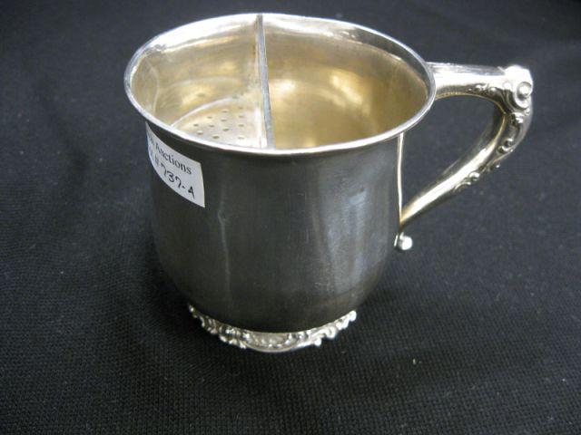 Appraisal: Sterling Silver Victorian Shaving Mug fancy base handle monogram G