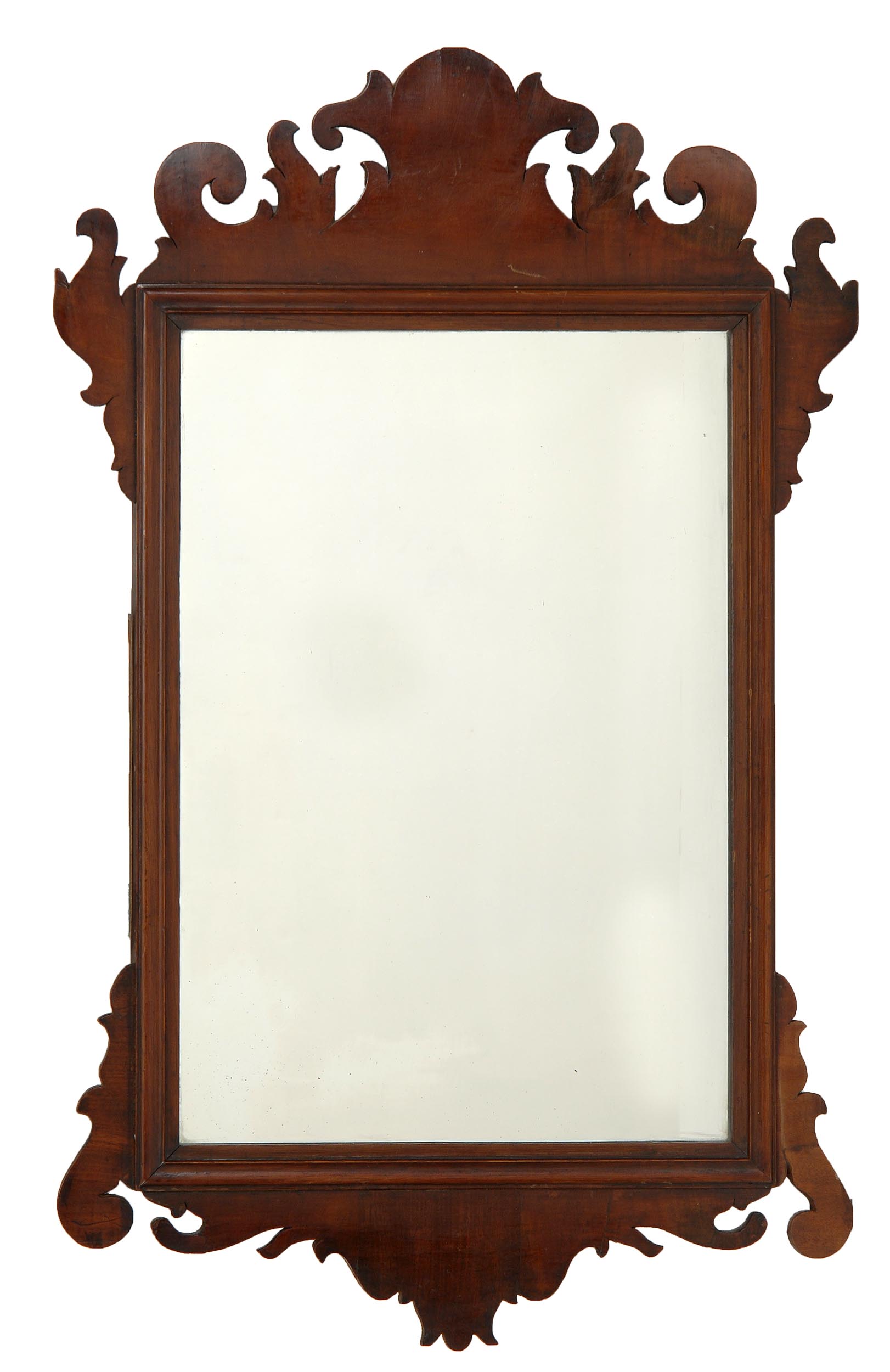 Appraisal: ANTIQUE CHIPPENDALE MIRROR Probably English Late th Century Mahogany frame