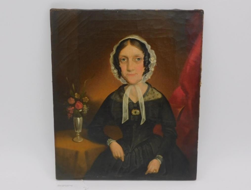 Appraisal: AMERICAN SCHOOL PORTRAIT OF A WOMAN MID- TH C Unframed