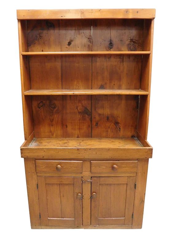 Appraisal: th th C American hutch pine with auburn stain tapering