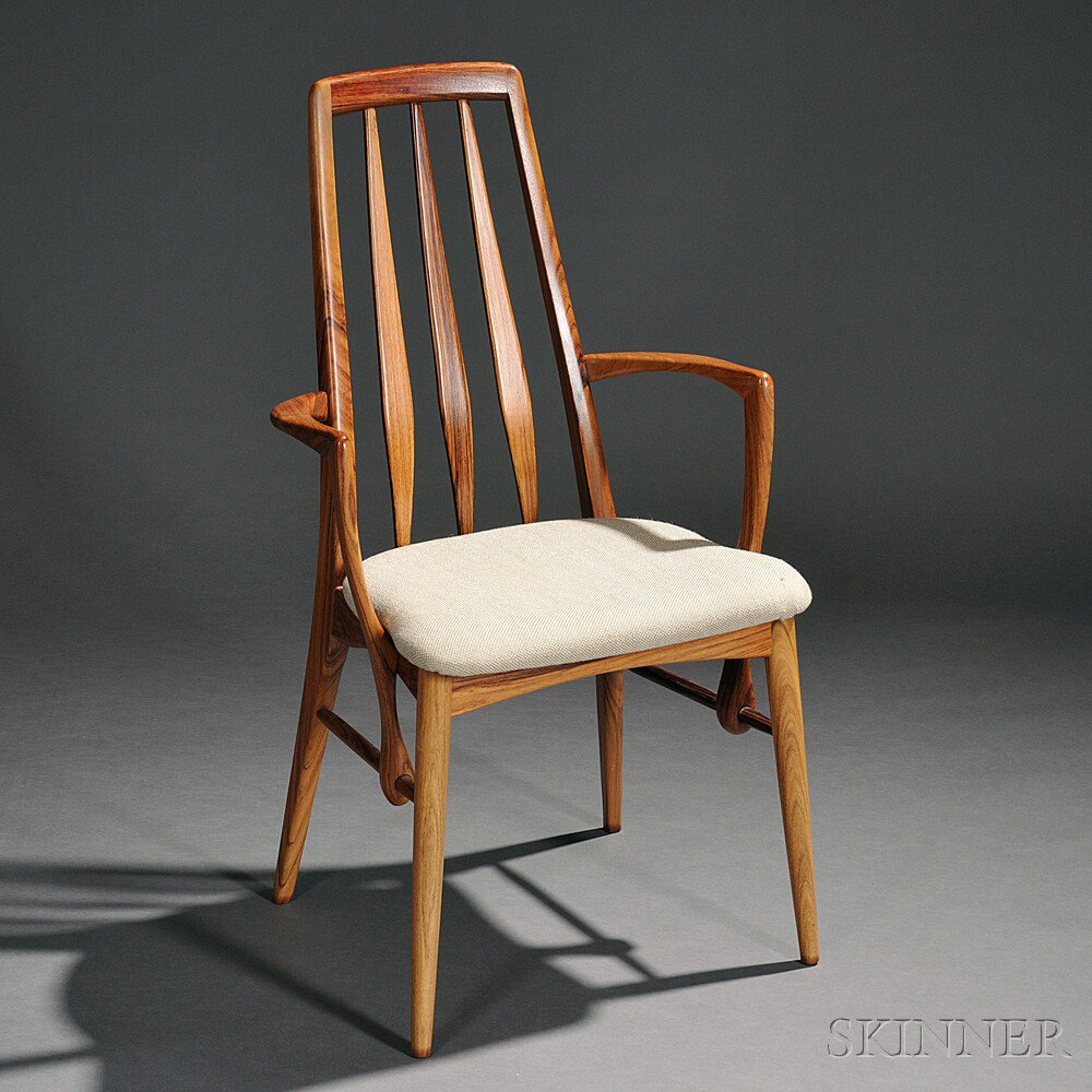 Appraisal: Niels Koefoed Rosewood Armchair Rosewood upholstery Denmark c s Sculpted