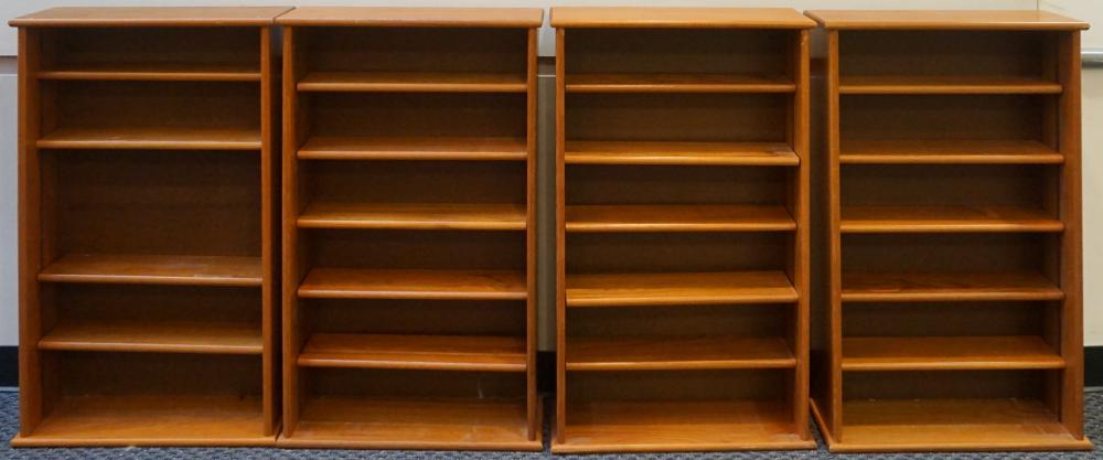 Appraisal: Four Mid-Century Modern Teak Narrow Bookshelves Retailed by Sorice x