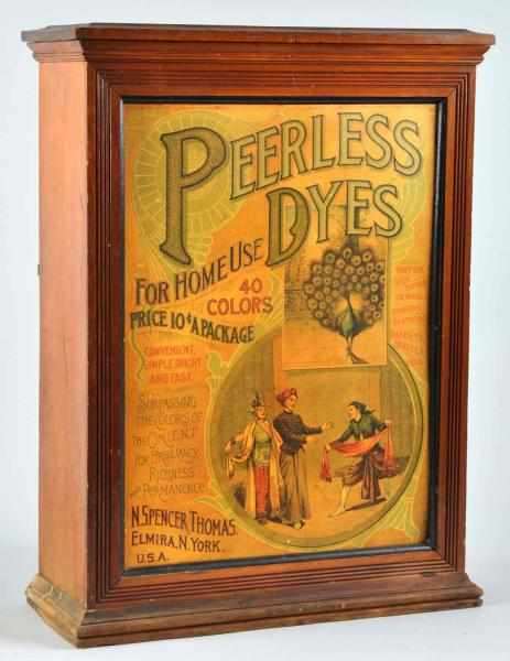 Appraisal: Wooden Peerless Dyes Cabinet Description Early s Nice unique example