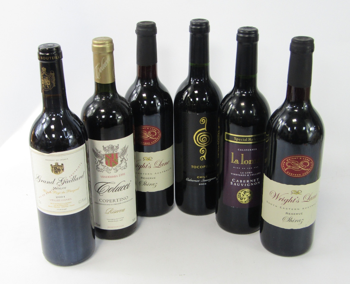 Appraisal: Six bottles of various wine including Wrights Lane Shiraz La