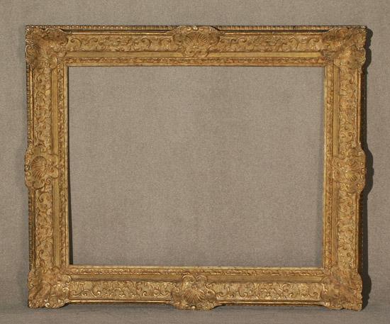 Appraisal: George III Style Cream-Washed Giltwood Frame th Century Sight size