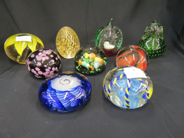 Appraisal: Collection of Art Glass Paperweights including Italian figural more most