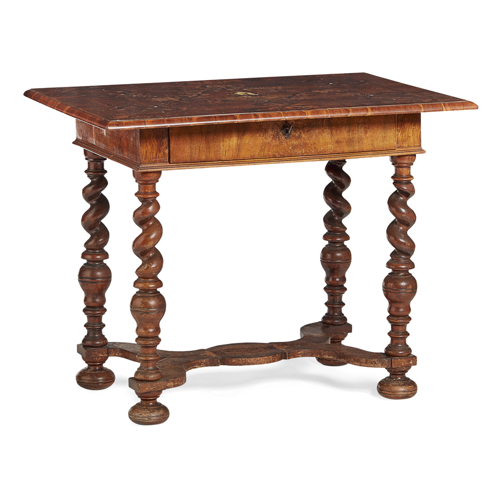 Appraisal: YITALIAN WALNUT FRUITWOOD MARQUETRY AND IVORY INLAID TABLE TH CENTURY