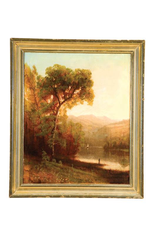 Appraisal: LANDSCAPE AMERICAN SCHOOL TH CENTURY Oil on canvas unsigned Hudson