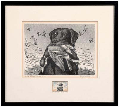 Appraisal: Federal duck stamp print King Buck or Labrador Retriever with