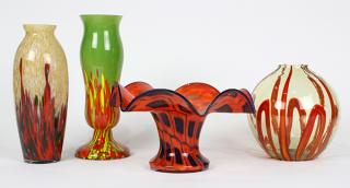 Appraisal: lot of Mid-Century Modern style art glass group one having