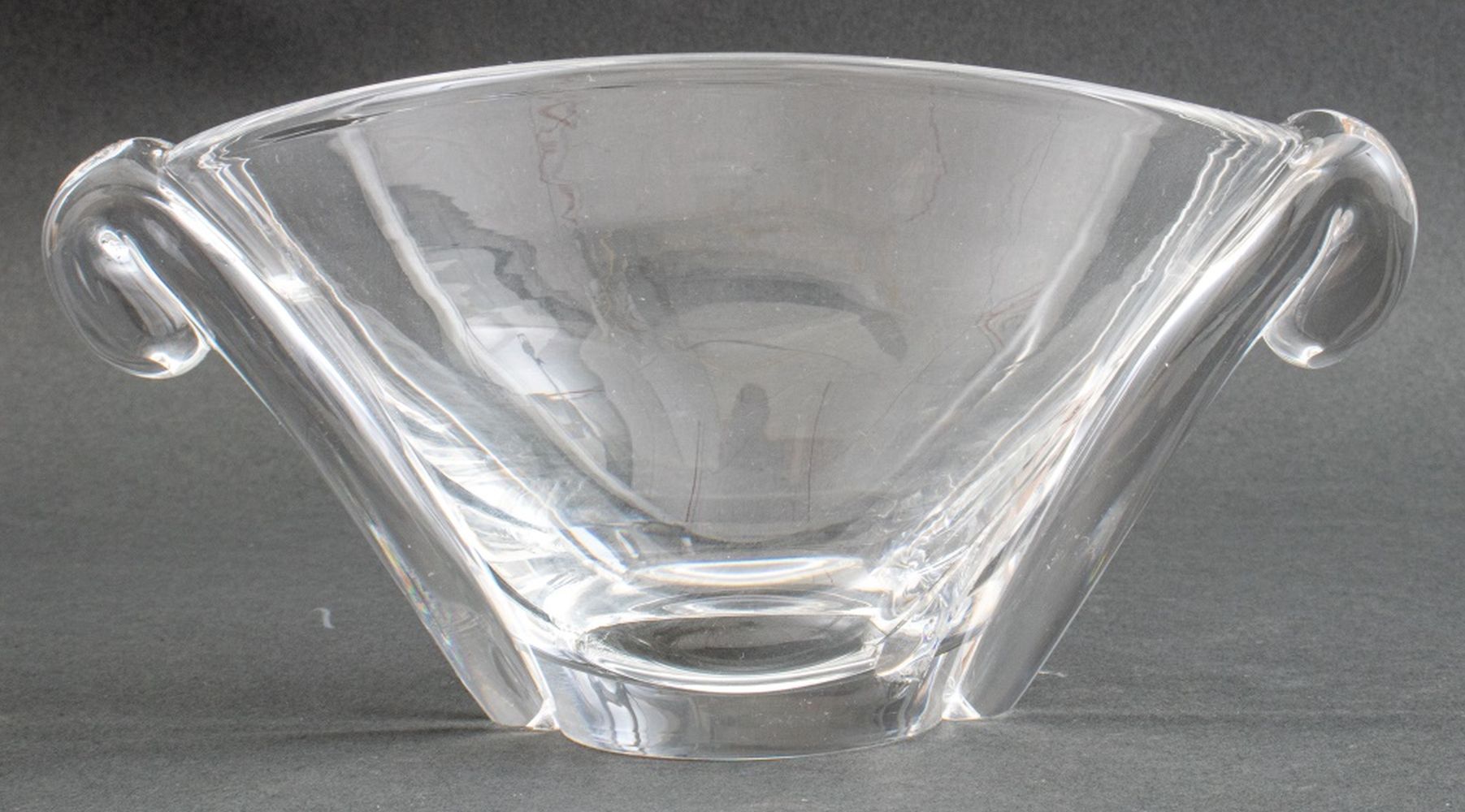 Appraisal: STEUBEN GLASS NO PATTERN CRYSTAL BOWL S George Thompson American