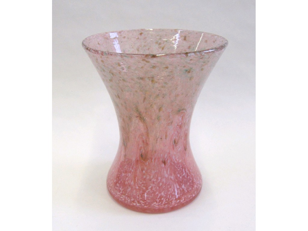 Appraisal: Scottish glass vase in pink with gold aventurine