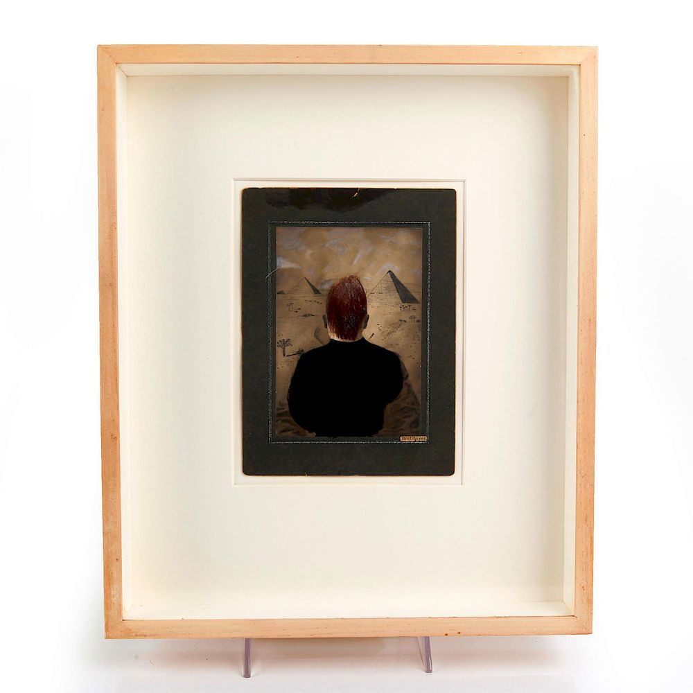 Appraisal: GARY BROTMEYER GIZA SKETCH Framed Humanlike figure against an indelible