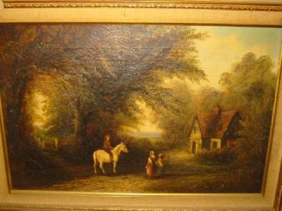 Appraisal: JOSEPH MELLOR fl - Figures and Pony on a Country