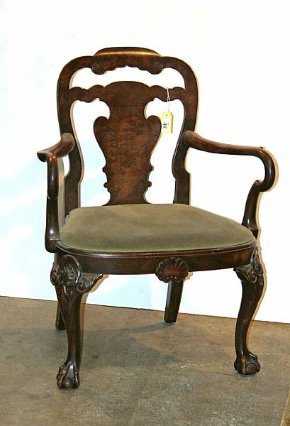 Appraisal: A George III mahogany armchair late th century height in