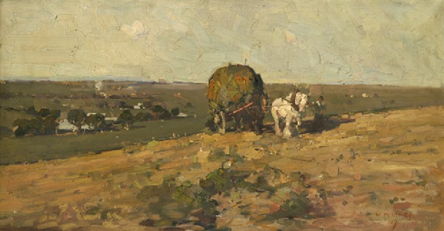 Appraisal: W B McInnes - Ploughing the Field oil on canvas