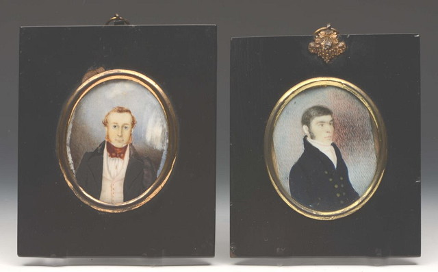 Appraisal: AN OVAL MINIATURE portrait study of a gentleman on ivory