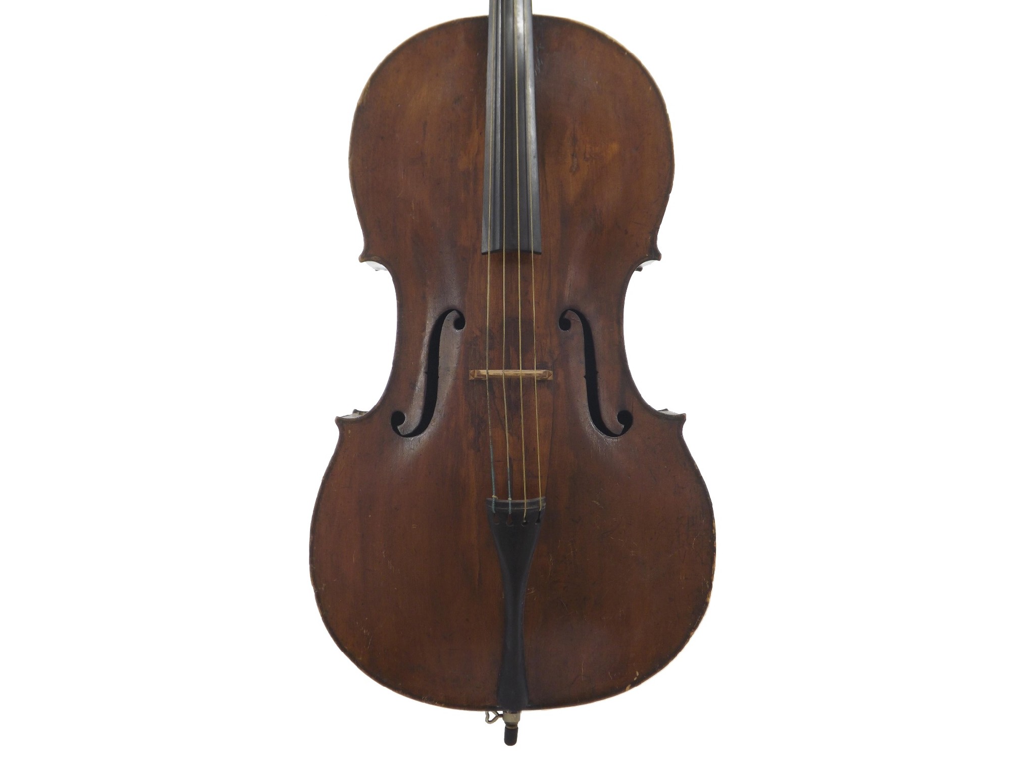 Appraisal: th century English violoncello with painted purfling and in need