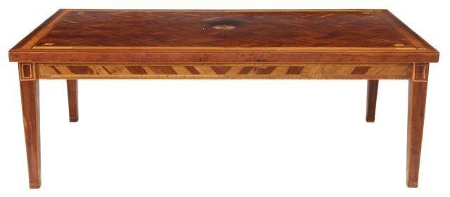 Appraisal: Mahogany low coffee table th c with matched veneer top