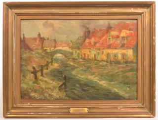 Appraisal: E H Cauchois Normandy Mill Stream Painting Late th Early