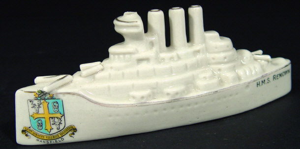 Appraisal: Carlton military crested china model of HMS Renown with Mansfield