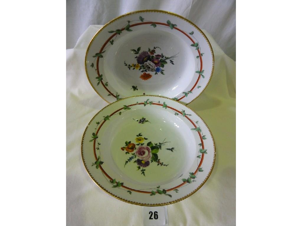 Appraisal: A pair of th century Meissen type dishes with polychrome