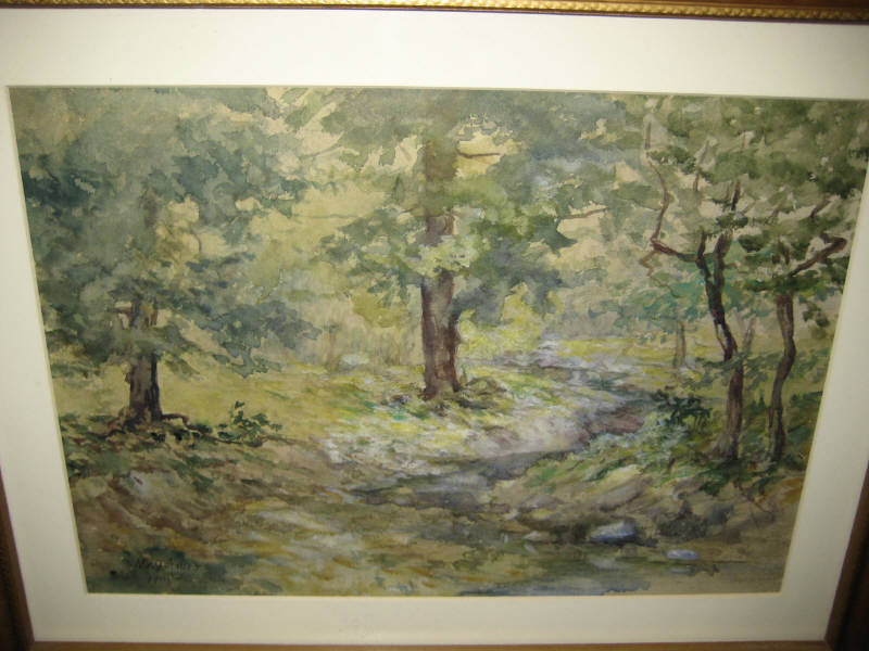 Appraisal: MAY LYDIA AMES AMERICAN - Summer forest landscape with creek