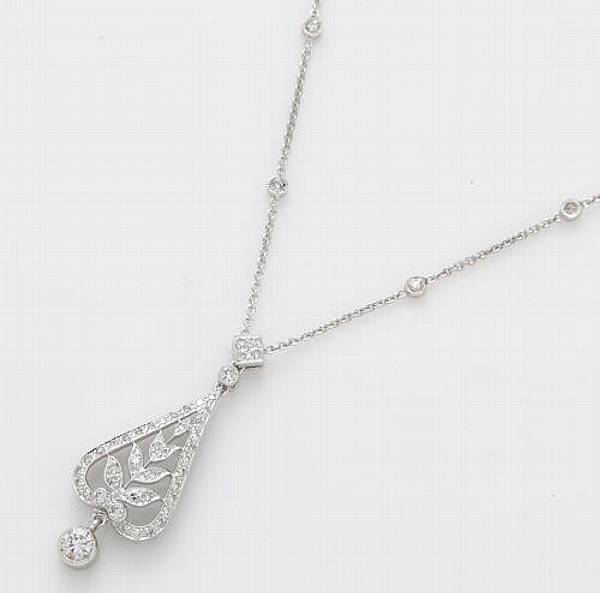 Appraisal: A diamond and k white gold necklace length in