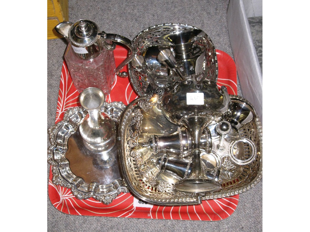 Appraisal: Tray lot of EP - claret jug condiments basket and